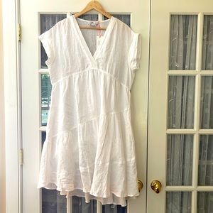 Vineyard vines White Linen flutter sleeve dress